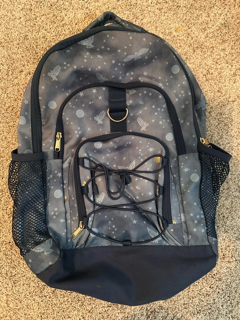 Pottery Barn Teen Gray and Black Starry Owl Backpack
